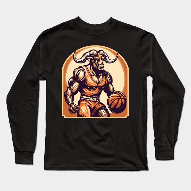 Minotaur basketball player Long Sleeve T-Shirt by Ilustradamus